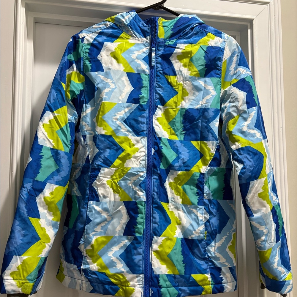 Lands' End Vibrant Blue and Green Ski Jacket
